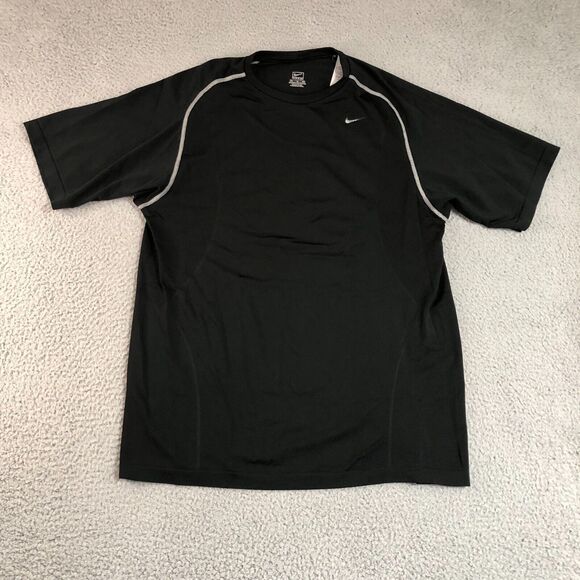 Nike Shirt Men Extra Large Black Logo Sportswear‎ Crew Neck Solid Swoosh Tee - Picture 1 of 7